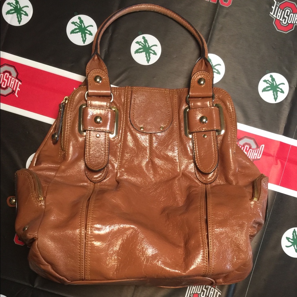 HYPE Leather Satchel CAMEL